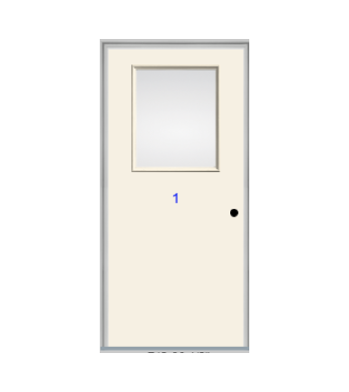 THERMATRU 6'8" Smooth Star Fiberglass Half Lite Insulated Glass Exterior Prehung Door S105