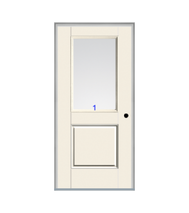 THERMATRU 6'8" Smooth Star Fiberglass Half Lite Insulated Glass Exterior Prehung Door S6021