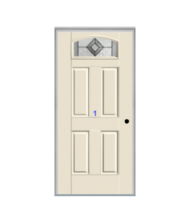 THERMATRU 6'8" Smooth Star Fiberglass Chamber Lite Insulated Glass Exterior Prehung Door S708  S735_D S736_D S721_D S745_D