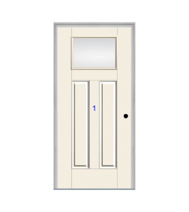 THERMATRU 6'8" Or 8'0" Smooth Star Fiberglass Craftsman Flat Panel Insulated Glass Exterior Prehung Door