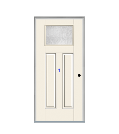 THERMATRU 6'8" Or 8'0" Smooth Star Fiberglass Craftsman Flat Panel Insulated Glass Exterior Prehung Door
