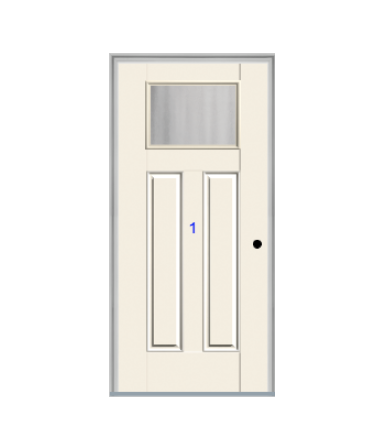 THERMATRU 6'8" Or 8'0" Smooth Star Fiberglass Craftsman Flat Panel Insulated Glass Exterior Prehung Door