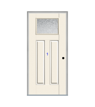 THERMATRU 6'8" Or 8'0" Smooth Star Fiberglass Craftsman Flat Panel Insulated Glass Exterior Prehung Door