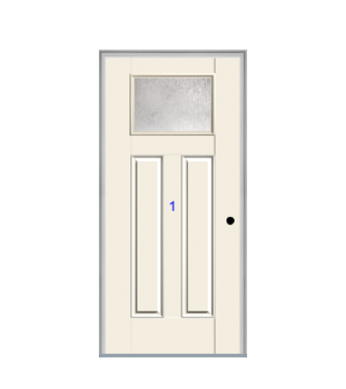 THERMATRU 6'8" Or 8'0" Smooth Star Fiberglass Craftsman Flat Panel Insulated Glass Exterior Prehung Door