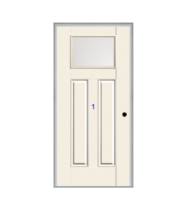 THERMATRU 6'8" Or 8'0" Smooth Star Fiberglass Craftsman Flat Panel Insulated Glass Exterior Prehung Door