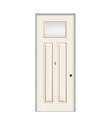 THERMATRU 6'8" Or 8'0" Smooth Star Fiberglass Craftsman Flat Panel Insulated Glass Exterior Prehung Door