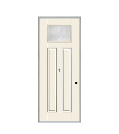 THERMATRU 6'8" Or 8'0" Smooth Star Fiberglass Craftsman Flat Panel Insulated Glass Exterior Prehung Door