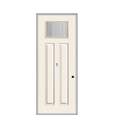 THERMATRU 6'8" Or 8'0" Smooth Star Fiberglass Craftsman Flat Panel Insulated Glass Exterior Prehung Door