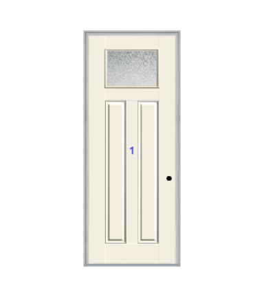 THERMATRU 6'8" Or 8'0" Smooth Star Fiberglass Craftsman Flat Panel Insulated Glass Exterior Prehung Door