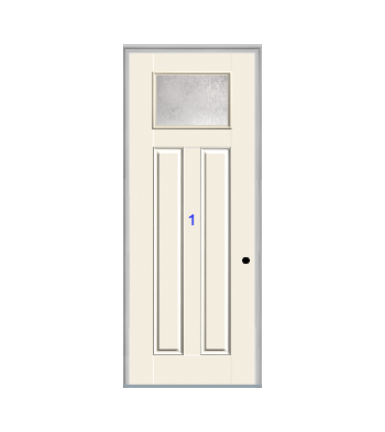 THERMATRU 6'8" Or 8'0" Smooth Star Fiberglass Craftsman Flat Panel Insulated Glass Exterior Prehung Door