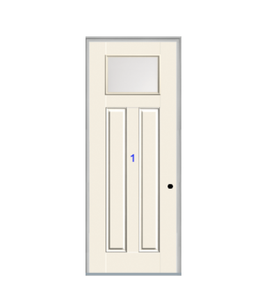 THERMATRU 6'8" Or 8'0" Smooth Star Fiberglass Craftsman Flat Panel Insulated Glass Exterior Prehung Door