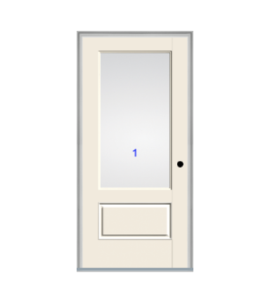 THERMATRU 6'8" Or 8'0" Smooth Star Fiberglass 3/4 Lite Flushed Glaze Insulated Glass Exterior Prehung Door S2200-LE  S2200XE S82200-LE