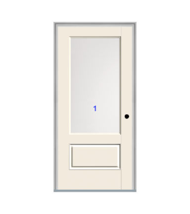 THERMATRU 6'8" Or 8'0" Smooth Star Fiberglass 3/4 Lite Flushed Glaze Insulated Glass Exterior Prehung Door S2200-LE  S2200XE S82200-LE