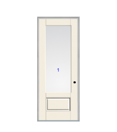 THERMATRU 6'8" Or 8'0" Smooth Star Fiberglass 3/4 Lite Flushed Glaze Insulated Glass Exterior Prehung Door S2200-LE  S2200XE S82200-LE