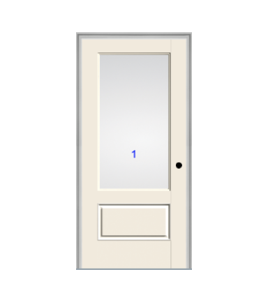 THERMATRU 6'8" Or 8'0" Smooth Star Fiberglass 3/4 Lite Flushed Glaze Insulated Glass Exterior Prehung Door S2200-LE  S2200XE S82200-LE