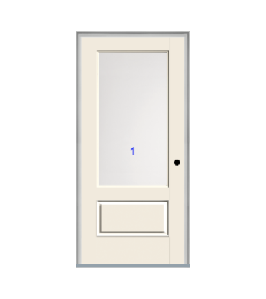 THERMATRU 6'8" Or 8'0" Smooth Star Fiberglass 3/4 Lite Flushed Glaze Insulated Glass Exterior Prehung Door S2200-LE  S2200XE S82200-LE