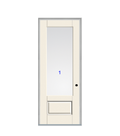 THERMATRU 6'8" Or 8'0" Smooth Star Fiberglass 3/4 Lite Flushed Glaze Insulated Glass Exterior Prehung Door S2200-LE  S2200XE S82200-LE