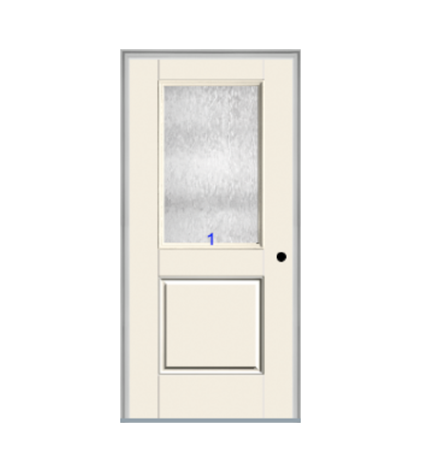 THERMATRU 6'8" Smooth Star Fiberglass Half Lite Insulated Glass Exterior Prehung Door S6021