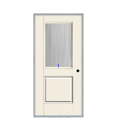 THERMATRU 6'8" Smooth Star Fiberglass Half Lite Insulated Glass Exterior Prehung Door S6021