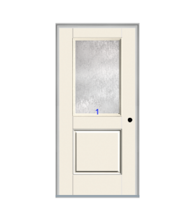 THERMATRU 6'8" Smooth Star Fiberglass Half Lite Insulated Glass Exterior Prehung Door S6021