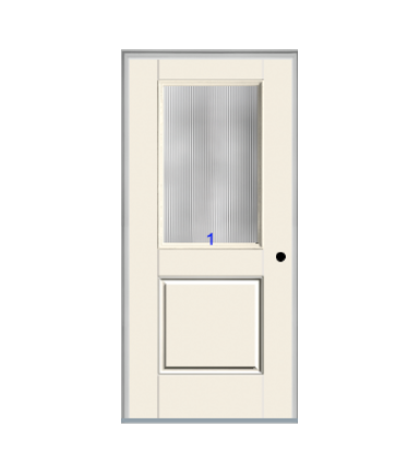THERMATRU 6'8" Smooth Star Fiberglass Half Lite Insulated Glass Exterior Prehung Door S6021