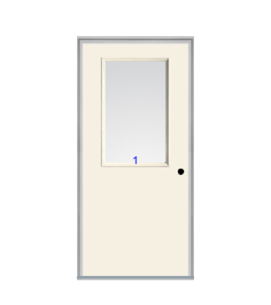 THERMATRU 6'8" Smooth Star Fiberglass Half Lite Insulated Glass Exterior Prehung Door S104 S86021