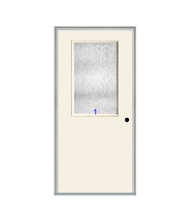 THERMATRU 6'8" Smooth Star Fiberglass Half Lite Insulated Glass Exterior Prehung Door S104 S86021