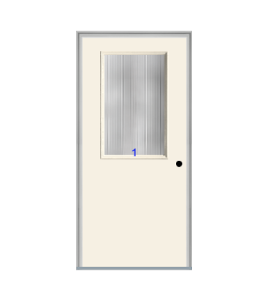 THERMATRU 6'8" Smooth Star Fiberglass Half Lite Insulated Glass Exterior Prehung Door S104 S86021