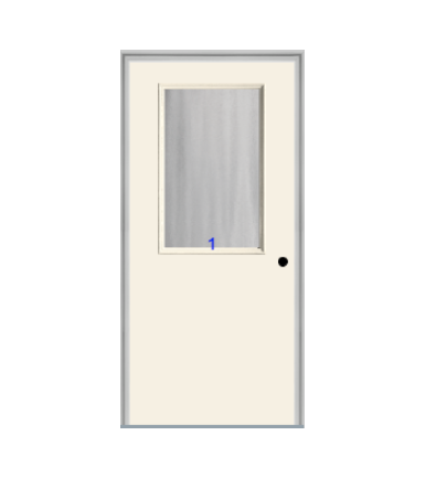 THERMATRU 6'8" Smooth Star Fiberglass Half Lite Insulated Glass Exterior Prehung Door S104 S86021