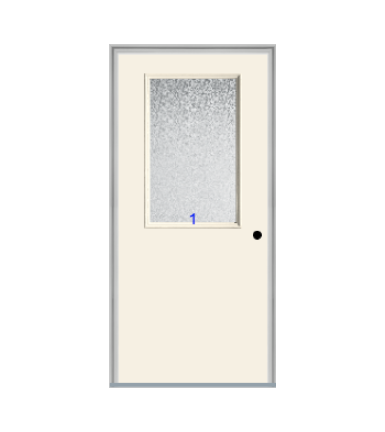 THERMATRU 6'8" Smooth Star Fiberglass Half Lite Insulated Glass Exterior Prehung Door S104 S86021