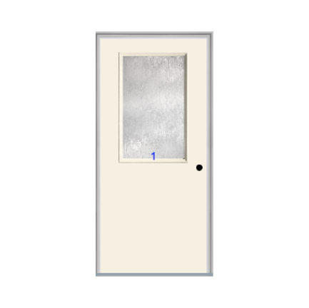 THERMATRU 6'8" Smooth Star Fiberglass Half Lite Insulated Glass Exterior Prehung Door S104 S86021