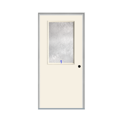 THERMATRU 6'8" Smooth Star Fiberglass Half Lite Insulated Glass Exterior Prehung Door S104 S86021