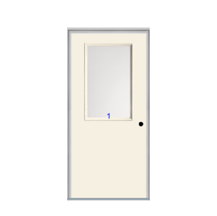 THERMATRU 6'8" Smooth Star Fiberglass Half Lite Insulated Glass Exterior Prehung Door S104 S86021