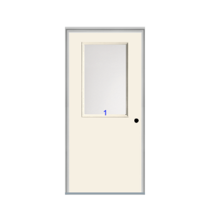 THERMATRU 6'8" Smooth Star Fiberglass Half Lite Insulated Glass Exterior Prehung Door S104 S86021
