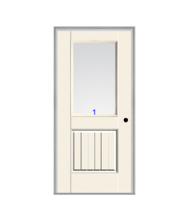 THERMATRU 6'8" Smooth Star Fiberglass Half Lite Insulated Glass Exterior Prehung Door S6041  S6041XC  S6041XJ  S6041XN   S6041XR  S6041XK