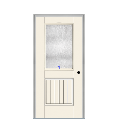THERMATRU 6'8" Smooth Star Fiberglass Half Lite Insulated Glass Exterior Prehung Door S6041  S6041XC  S6041XJ  S6041XN   S6041XR  S6041XK