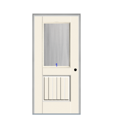 THERMATRU 6'8" Smooth Star Fiberglass Half Lite Insulated Glass Exterior Prehung Door S6041  S6041XC  S6041XJ  S6041XN   S6041XR  S6041XK