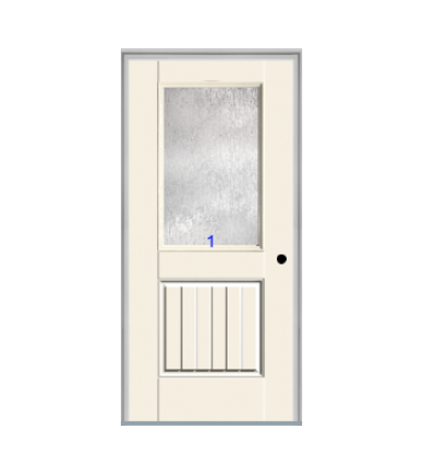 THERMATRU 6'8" Smooth Star Fiberglass Half Lite Insulated Glass Exterior Prehung Door S6041  S6041XC  S6041XJ  S6041XN   S6041XR  S6041XK