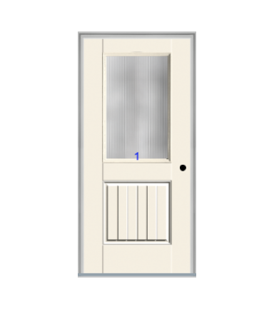 THERMATRU 6'8" Smooth Star Fiberglass Half Lite Insulated Glass Exterior Prehung Door S6041  S6041XC  S6041XJ  S6041XN   S6041XR  S6041XK