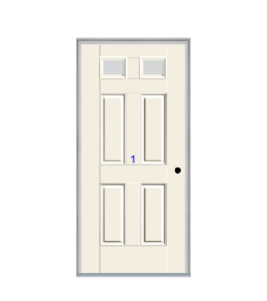 THERMATRU 6'8", Or 8'0" Smooth Star Fiberglass Top Lite Insulated Glass Exterior Prehung Door S296