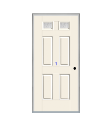 THERMATRU 6'8", Or 8'0" Smooth Star Fiberglass Top Lite Insulated Glass Exterior Prehung Door S296