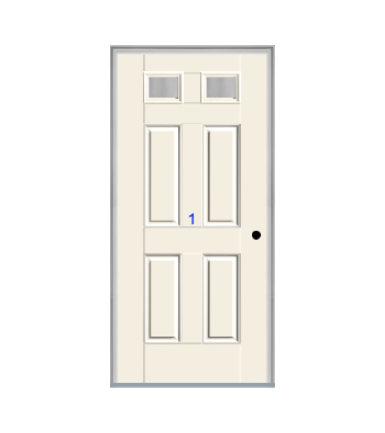 THERMATRU 6'8", Or 8'0" Smooth Star Fiberglass Top Lite Insulated Glass Exterior Prehung Door S296