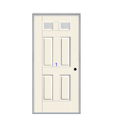 THERMATRU 6'8", Or 8'0" Smooth Star Fiberglass Top Lite Insulated Glass Exterior Prehung Door