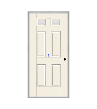 THERMATRU 6'8", Or 8'0" Smooth Star Fiberglass Top Lite Insulated Glass Exterior Prehung Door S296
