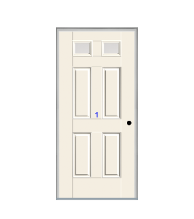 THERMATRU 6'8", Or 8'0" Smooth Star Fiberglass Top Lite Insulated Glass Exterior Prehung Door S296