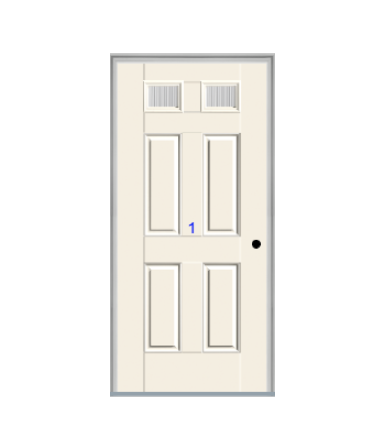 THERMATRU 6'8", Or 8'0" Smooth Star Fiberglass Top Lite Insulated Glass Exterior Prehung Door