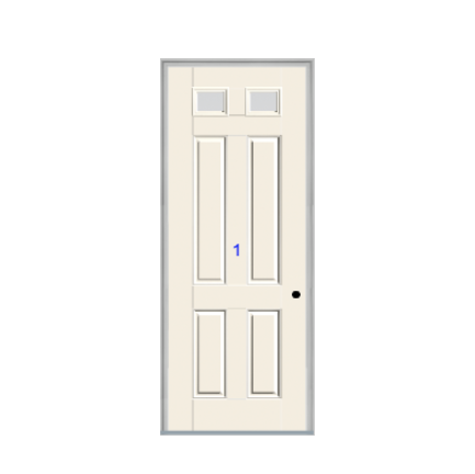 THERMATRU 6'8", Or 8'0" Smooth Star Fiberglass Top Lite Insulated Glass Exterior Prehung Door S296