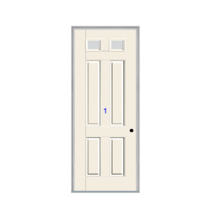 THERMATRU 6'8", Or 8'0" Smooth Star Fiberglass Top Lite Insulated Glass Exterior Prehung Door