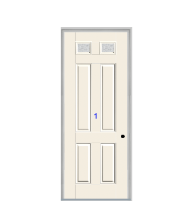 THERMATRU 6'8", Or 8'0" Smooth Star Fiberglass Top Lite Insulated Glass Exterior Prehung Door