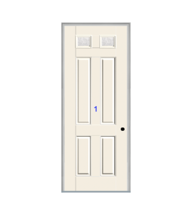 THERMATRU 6'8", Or 8'0" Smooth Star Fiberglass Top Lite Insulated Glass Exterior Prehung Door